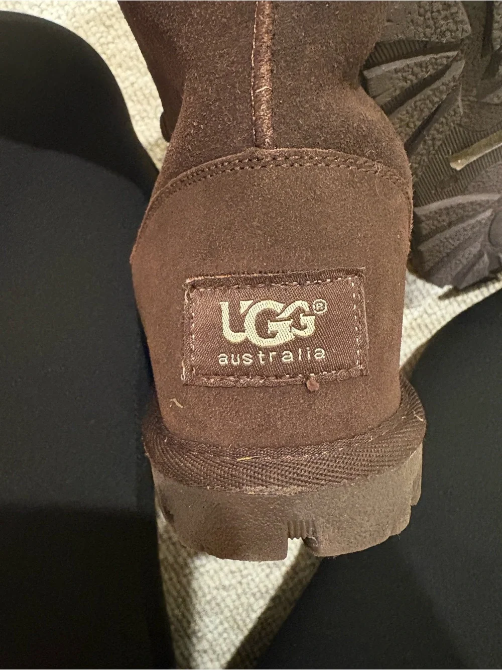 UGG Kid’s Brown Lace-Up Faux-Fur Pom Pom Winter Boots